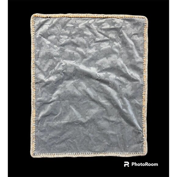 Baby Blanket Elephants Stars Handmade Orange Gray Gender Neutral Soft 27 X 34 - Picture 3 of 11